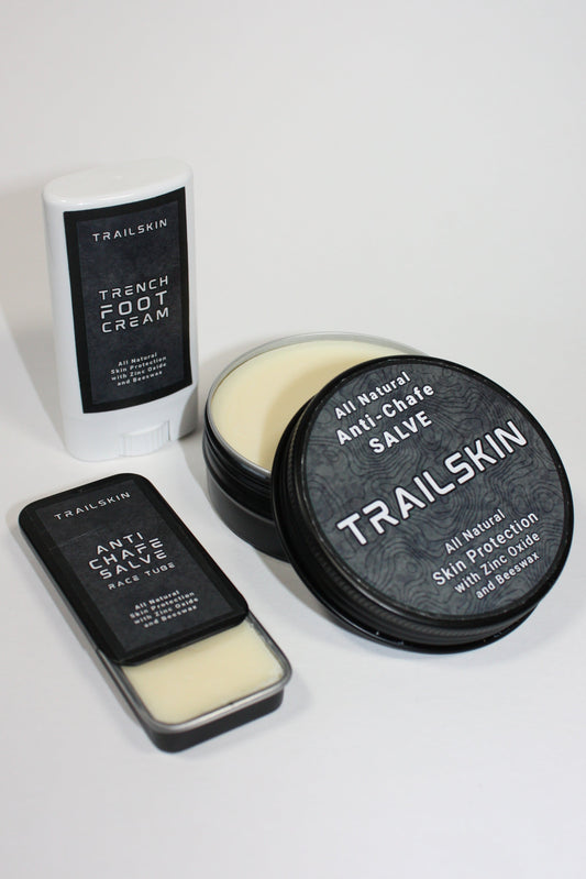 Special Offer: AntiChafe (60g) + AntiChafe Race TIN + FREE TrailSkin Trench Foot Cream